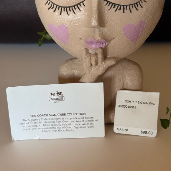 Coach Small Bifold Black Tan Card & Bill Holder Canvas And Leather Signature C - Picture 10 of 12